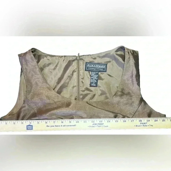 Jessica Howard Evening Dress – Size 12 – Metallic Bronze Cocktail Sheath - Picture 10 of 11